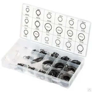 Набор стопорных колец,D 1,5-10мм,300пред.//ШУРУПЬ 48110