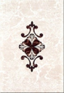 Кафель вставка 249х364 Урал на белом коричневая ВС7УЛ004