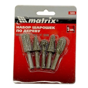 Набор шарошек по дереву 5шт//Matrix 70499