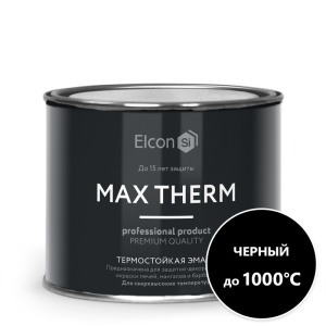 Эмаль термостойкая черная Elcon 1000 градусов 0,4кг