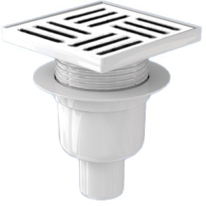 Трап верт ТА 5710 регулируемый с выпуском 50мм с пласт.решеткой 15*15см