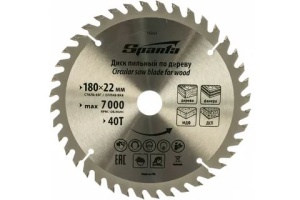 Диск пильный по дереву 180х22мм ,40зубьев/Sparta 732425