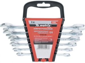 Набор ключей рожковых 6шт(6-17мм),CrV. Matrix 15236