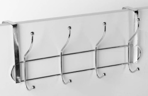 Вешалка надверная 4двойных крючка 30х10х16см 