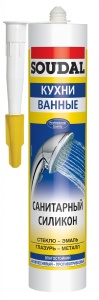 Силикон SOUDAL санитарный,белый 300мл