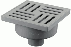 Трап верт ТА 5210 нерегулируемый с выпуском 50мм с пласт.решеткой 15*15см