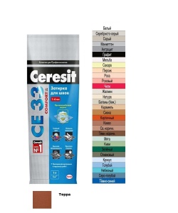 Затирка CERESIT CE 33 д/плиточн швов/2кг(терра)