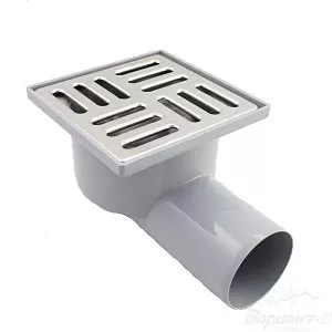 Трап гориз ТА 5102  с выпуском 50мм с .решеткой из нерж.стали 10х10