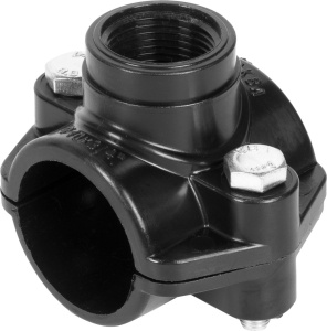 ПЭ-Седелка d25 1/2 черн(креп.болт)