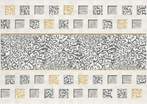 Кафель настенный Декор 25х35 Квадро белый