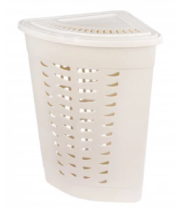 Корзина д/белья 45л угловая слоновая кость М1364