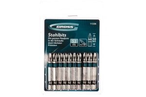 Набор бит SL 5,0x50мм,сталь S2,10шт//GROSS 11325