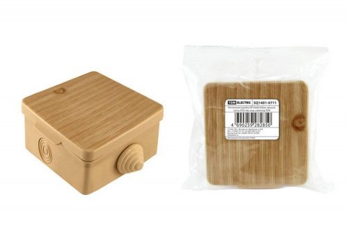 Коробка распаячная TDM ОП D65х65х50мм,крышка сосна,IP 54.4вх./0711