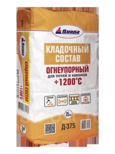 Кладочный состав д/печей и каминов +1200 Д-375 5кг.