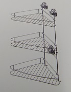 Аксессуары Casela 63728-3 полка угл,3яр,на присос(Полка д/ванны)