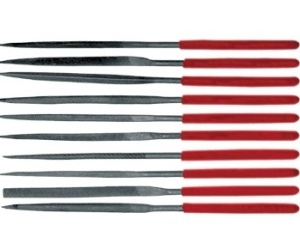 Надфили узкие ПВХ ручка140х3мм ,10шт/42170/