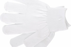 Перчатки из синтетической нити, 13 класс, белые, L//Россия// 67820