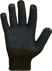 Перчатки х/б с ПВХ арт 602 черные