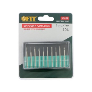 Шарошки ,усиленная сталь с алмазным напылением,штифт 3мм,10шт/36479М