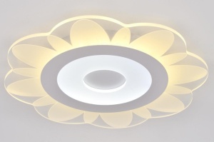 Люстра с ПДУ  74659/1 LED 55Вт 3000-6000К диммер бело-прозрачный 50х50х5см/5073793