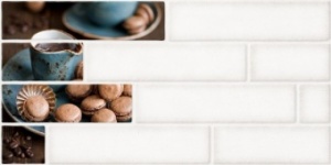 Кафель настенный Декор 300х600 Брик 1 кремовый