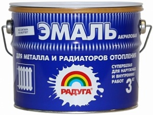 Эмаль Радуга-178 акрил. для металла и радиаторов отопления п/глянц 1кг