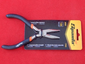 Длинногубцы Mini,130мм прямые, никелированные SPARTA 17820