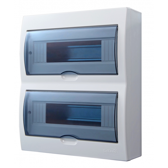 Бокс 731-2000-012 LUXRAY с прозрачной крышкой ЩРН-П-12 д/нар уст 12мод.уст-ва