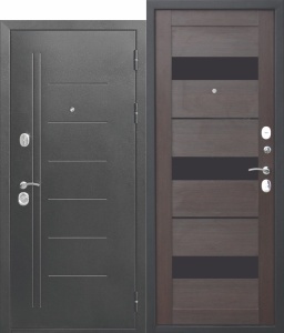 Дверь метал. Троя серебро Темный кипарис Царга (860)правая