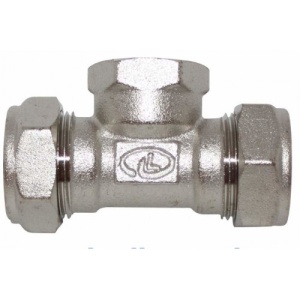 Тройник 25*1/2 В,PLATED NICKEL,Lavita (T/S 25*1/2*25)