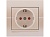 Розетка 702-3030-124В Deriy с защитой от детей жемчужно-белая металлик керамика