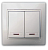 Выключатель 701-0202-112 Мира двойной с подсветкой белый с белой вставкой