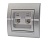 Розетка 702-2930-143 Deriy компьютерная+телефон темно-серая и жемчужно-белая металлик 