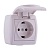 Розетка 710-0200-123 NATA с/з c крышкой  керамика белый 