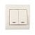 Выключатель 702-3030-112 Deriy двойной с подсветкой  жемч-белая металлик