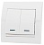 Выключатель 702-0202-112 Deriy двойной с подсветкой белый