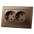 Розетка 702-3131-127 Deriy с/з двойная светло-коричневый перламутр со ставкой