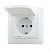 Розетка 702-0202-123 Deriy с/з с крышкой белый керамика