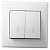 Выключатель 705-0202-106 LESYA  проходной двойной белый с белой вставкой