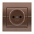 Розетка 702-3131-121 Deriy б/з светло-коричневый перламутр со ставкой